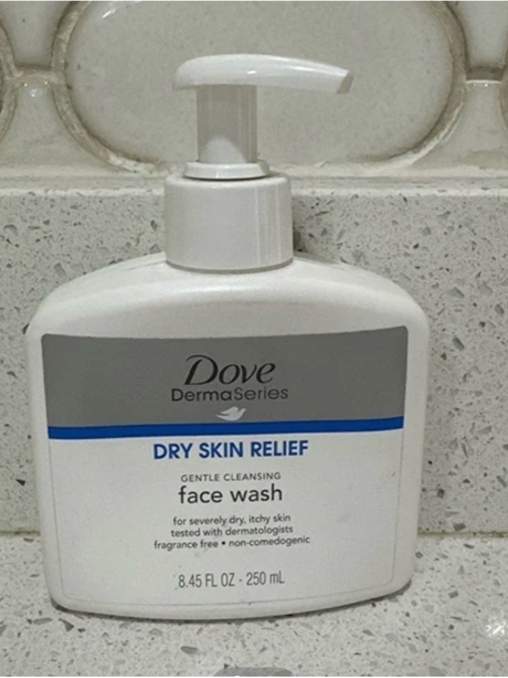 Dove DermaSeries Dry Skin Relief Gentle Cleansing Face Wash — White